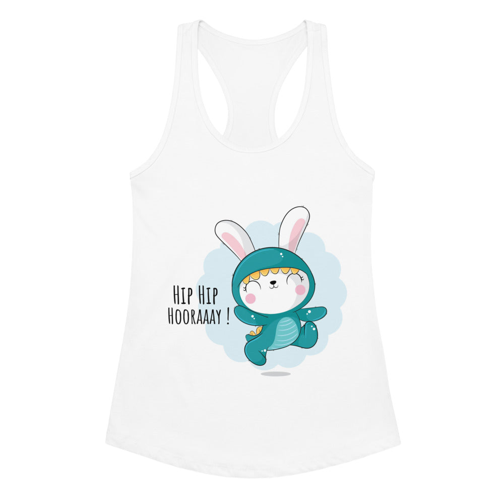 Green rabbit - HIP HIP HOORAAAY | Women's Ideal Racerback Tank Top | Next Level 1533