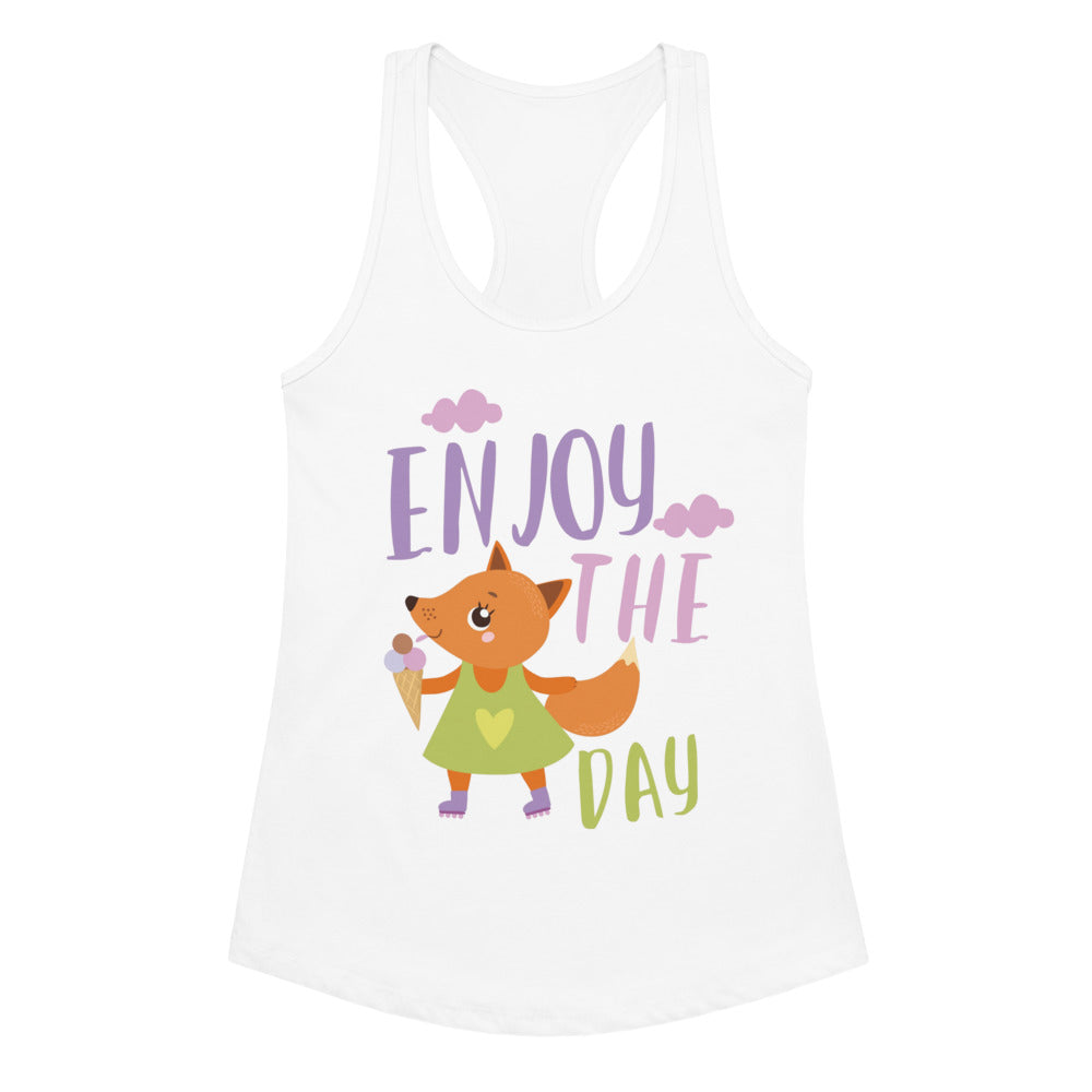 Orange fox - Ẹnoy the day | Women's Ideal Racerback Tank Top | Next Level 1533