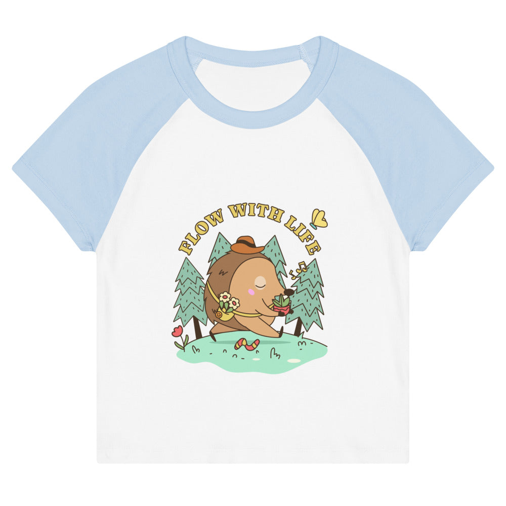 Flow with life | Women's Micro Rib Raglan Baby Tee | Bella + Canvas 1201