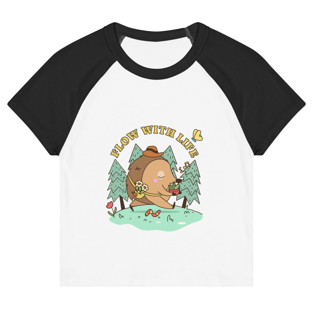 Flow with life | Women's Micro Rib Raglan Baby Tee | Bella + Canvas 1201