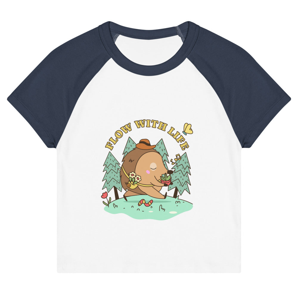Flow with life | Women's Micro Rib Raglan Baby Tee | Bella + Canvas 1201