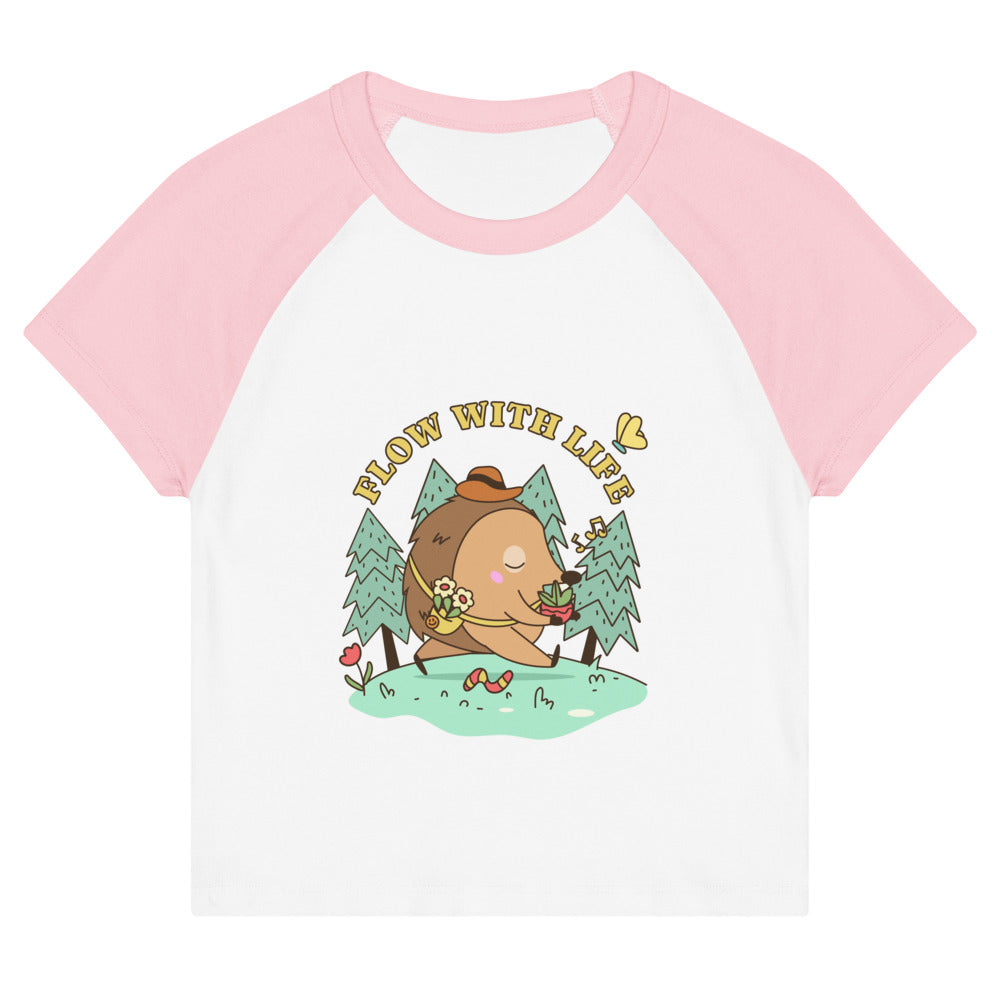 Flow with life | Women's Micro Rib Raglan Baby Tee | Bella + Canvas 1201