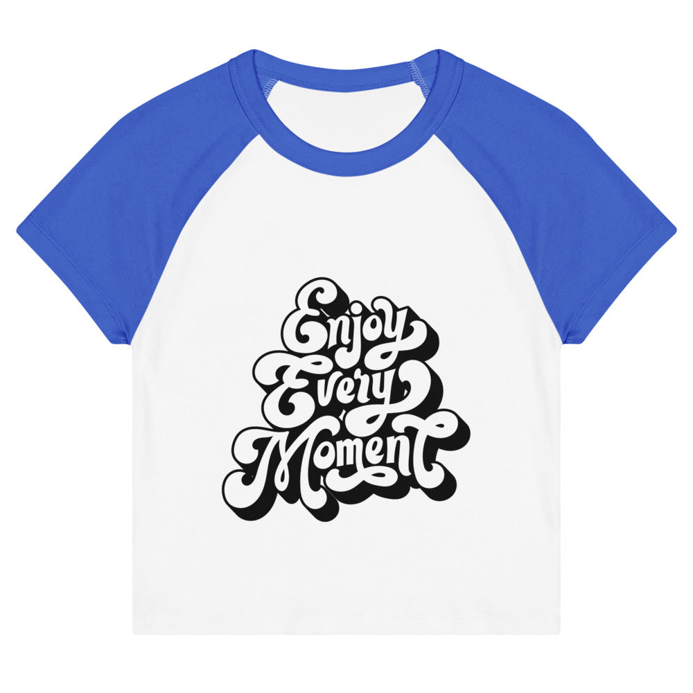 Enjoy every moments white | Women's Micro Rib Raglan Baby Tee | Bella + Canvas 1201