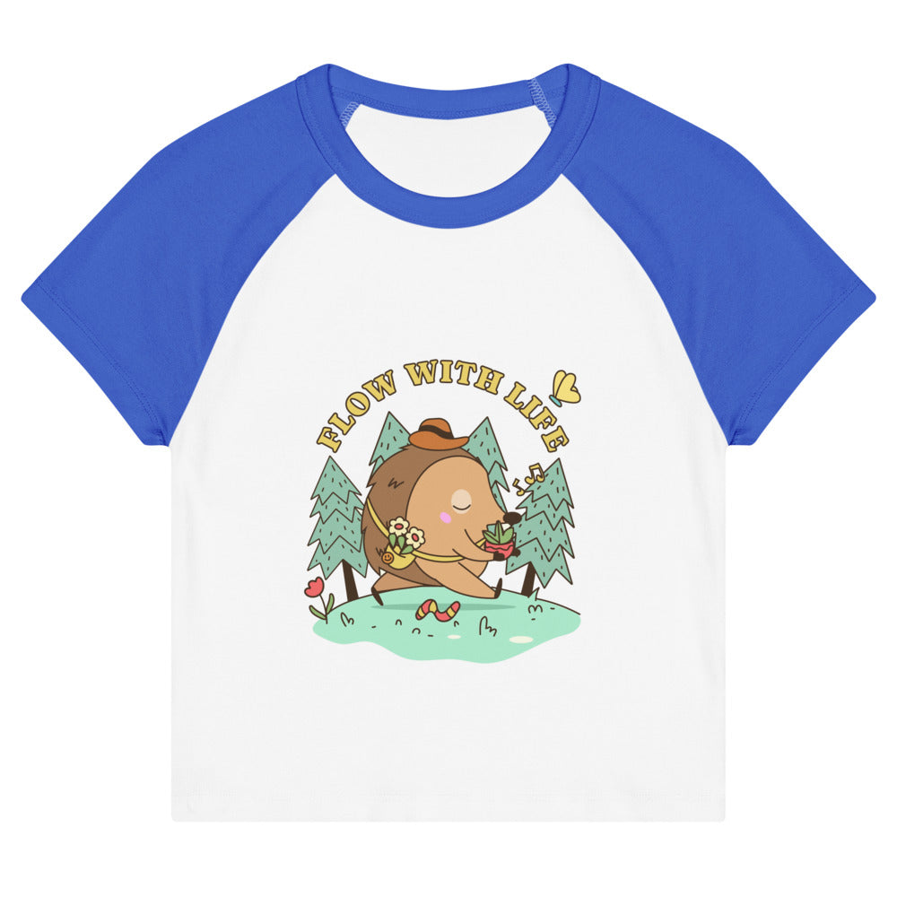 Flow with life | Women's Micro Rib Raglan Baby Tee | Bella + Canvas 1201