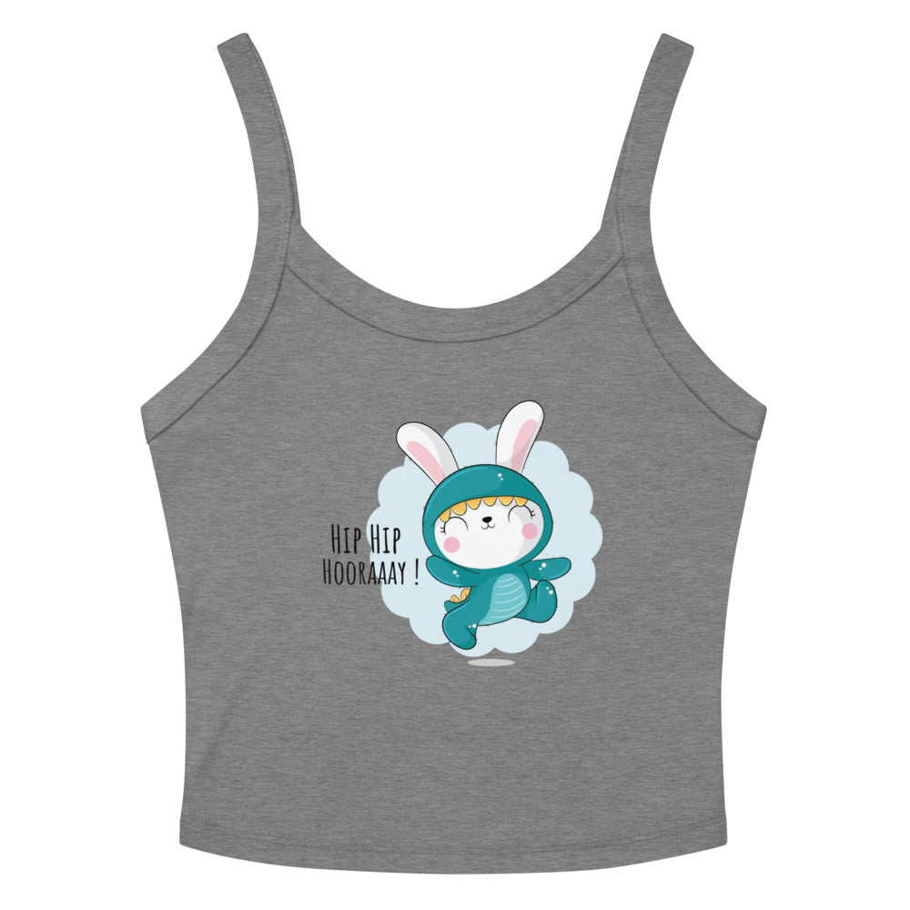 Green rabbit - HIP HIP HOORAAAY | Women's Micro-Rib Tank Top | Bella Canvas 1012