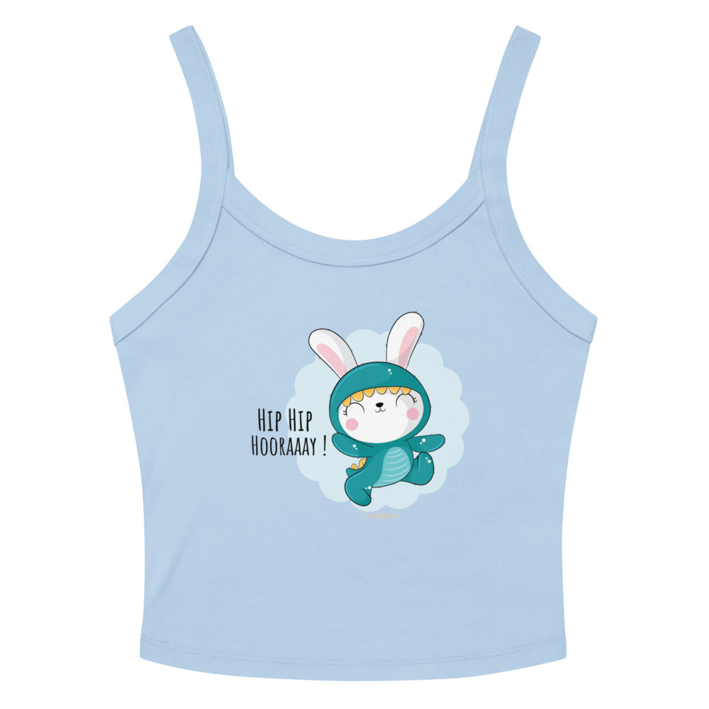 Green rabbit - HIP HIP HOORAAAY | Women's Micro-Rib Tank Top | Bella Canvas 1012