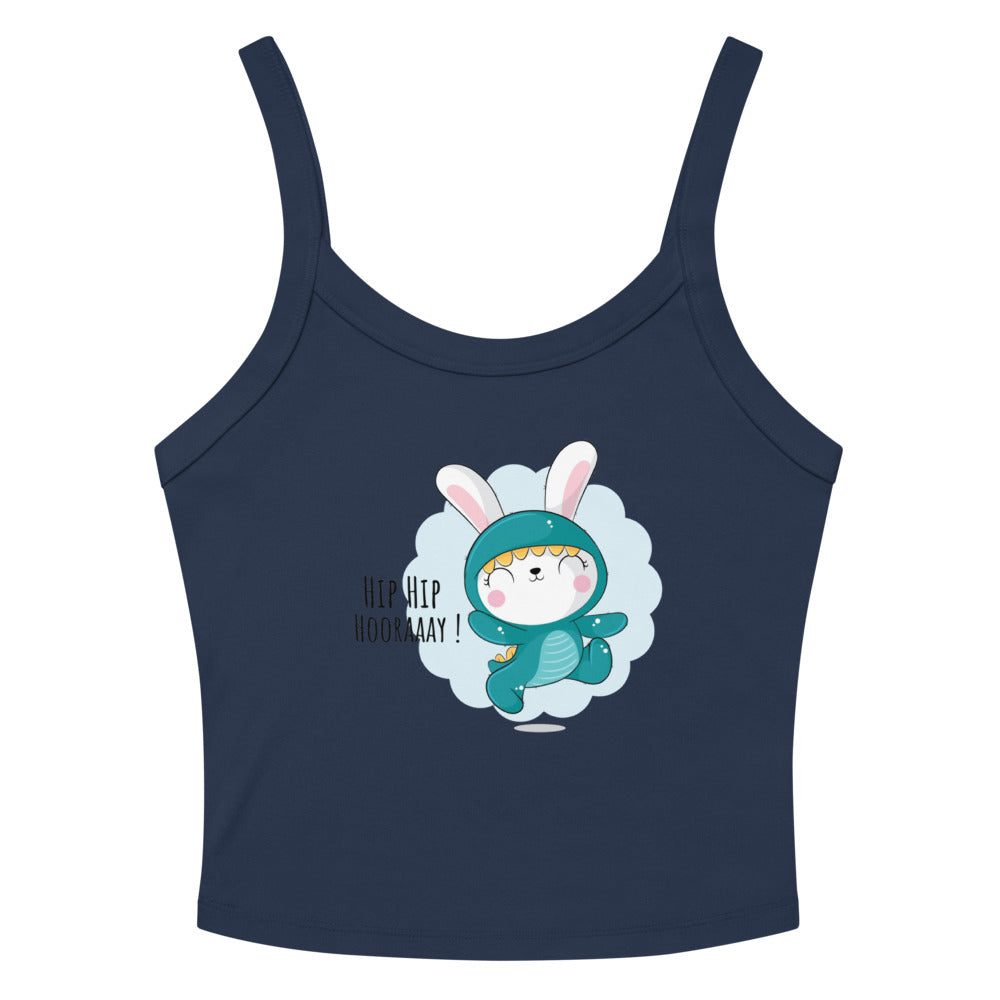 Green rabbit - HIP HIP HOORAAAY | Women's Micro-Rib Tank Top | Bella Canvas 1012
