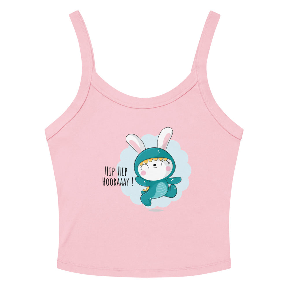 Green rabbit - HIP HIP HOORAAAY | Women's Micro-Rib Tank Top | Bella Canvas 1012