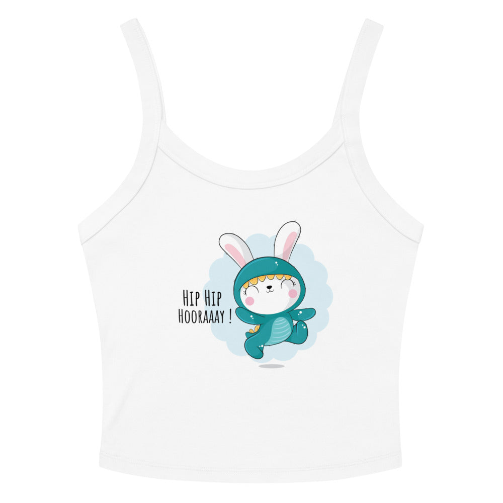 Green rabbit - HIP HIP HOORAAAY | Women's Micro-Rib Tank Top | Bella Canvas 1012