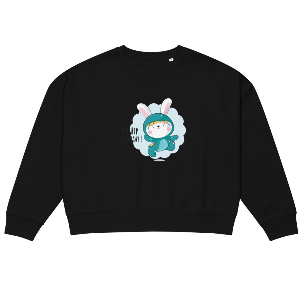 Green rabbit - HIP HIP HOORAAAY | Women's Organic Crew Neck Stella Alma Sweatshirt | Stanley/Stella SASW036