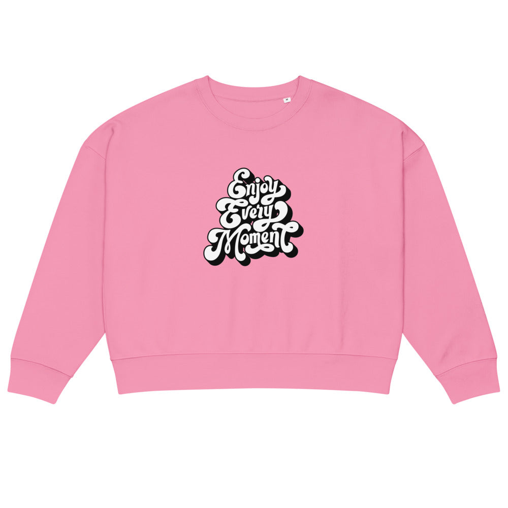 Enjoy every moments white | Women's Organic Crew Neck Stella Alma Sweatshirt | Stanley/Stella SASW036