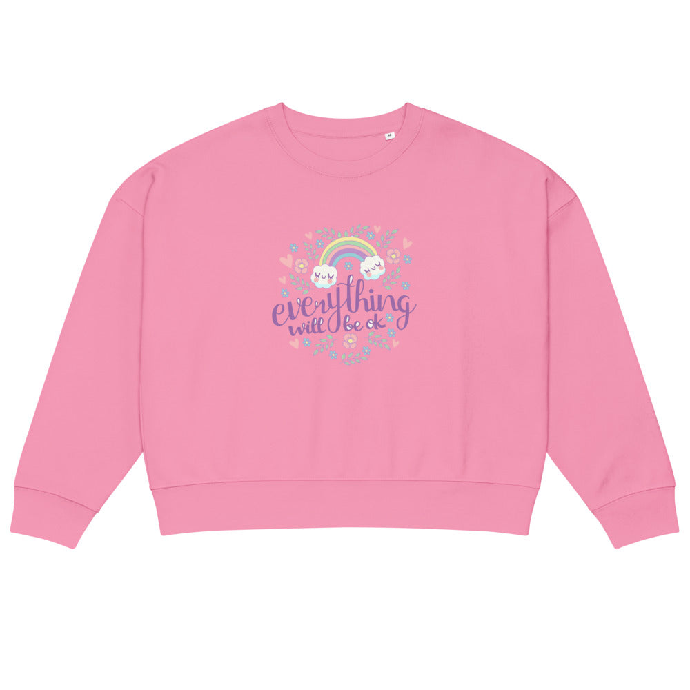 Rainbow - Everything will be ok | Women's Organic Crew Neck Stella Alma Sweatshirt | Stanley/Stella SASW036