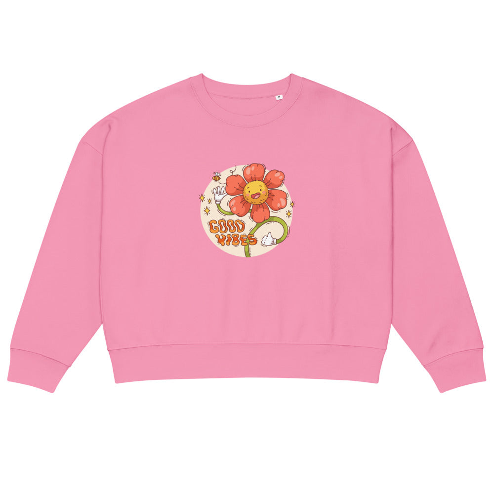 Good vides | Women's Organic Crew Neck Stella Alma Sweatshirt | Stanley/Stella SASW036