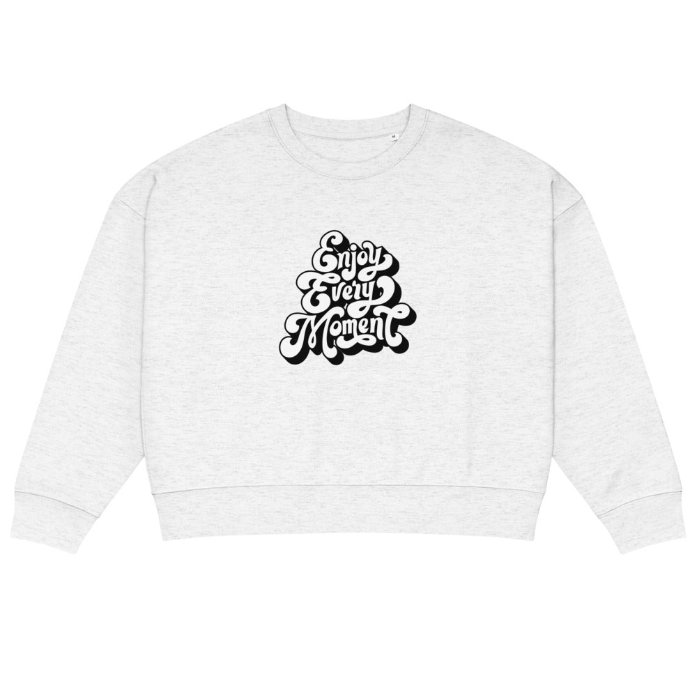 Enjoy every moments white | Women's Organic Crew Neck Stella Alma Sweatshirt | Stanley/Stella SASW036