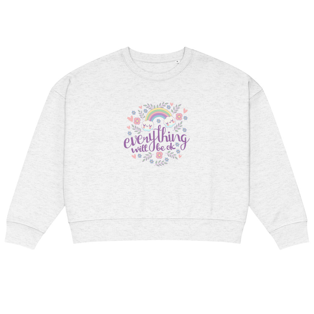 Rainbow - Everything will be ok | Women's Organic Crew Neck Stella Alma Sweatshirt | Stanley/Stella SASW036