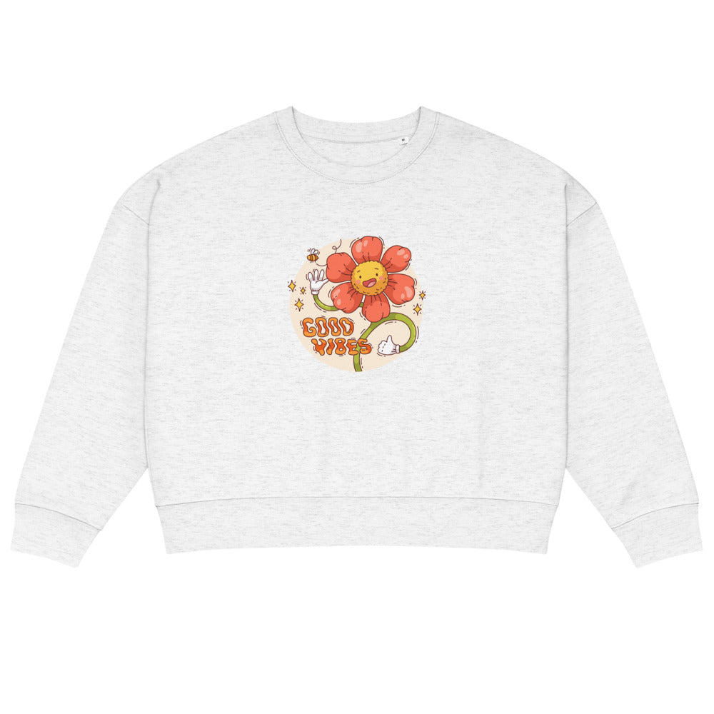 Good vides | Women's Organic Crew Neck Stella Alma Sweatshirt | Stanley/Stella SASW036