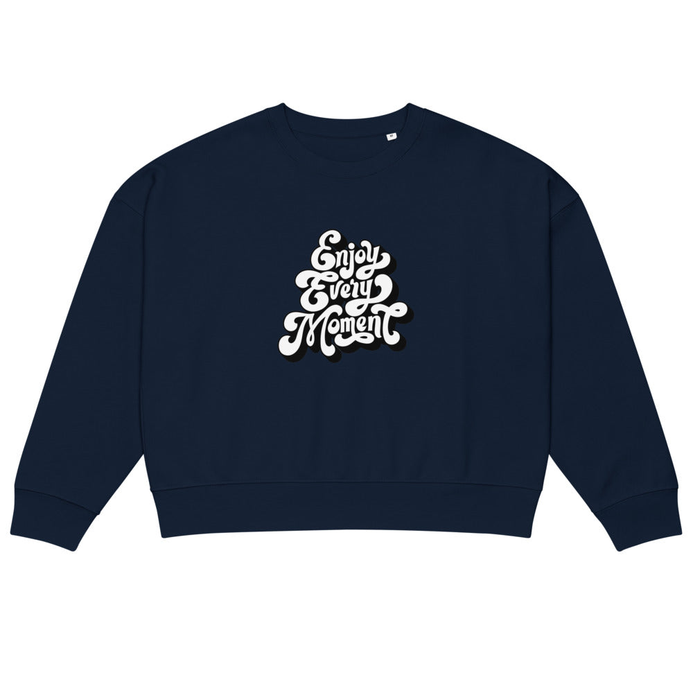 Enjoy every moments white | Women's Organic Crew Neck Stella Alma Sweatshirt | Stanley/Stella SASW036