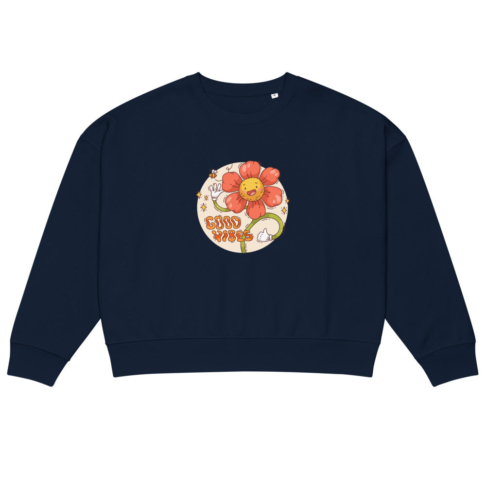 Good vides | Women's Organic Crew Neck Stella Alma Sweatshirt | Stanley/Stella SASW036