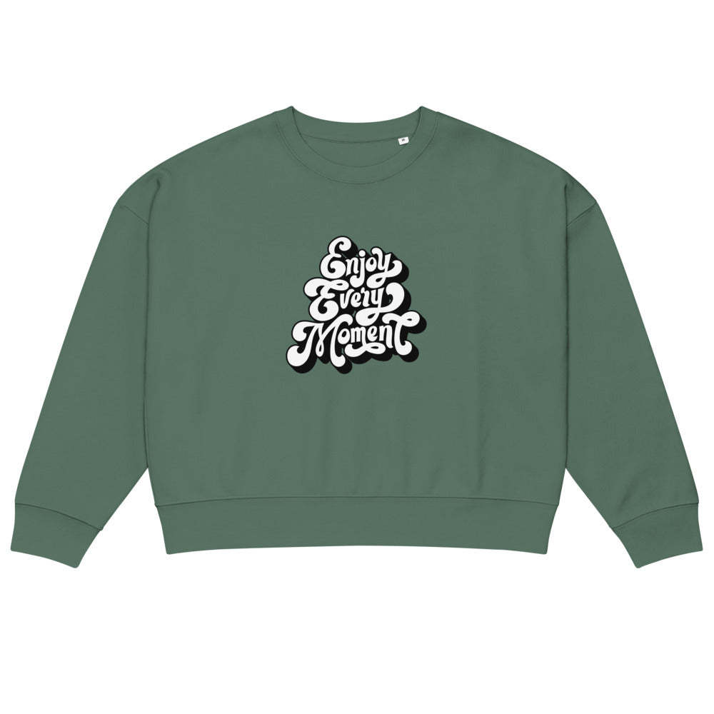 Enjoy every moments white | Women's Organic Crew Neck Stella Alma Sweatshirt | Stanley/Stella SASW036