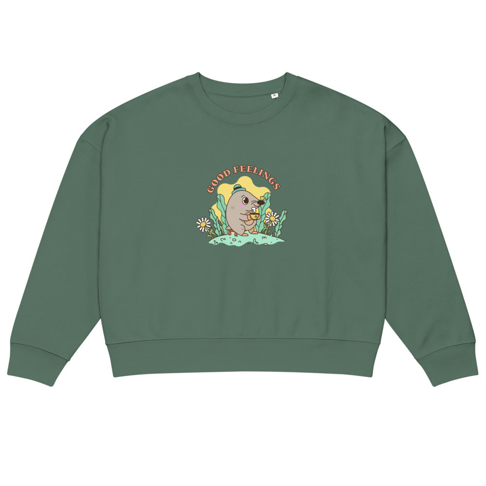 Good feelings | Women's Organic Crew Neck Stella Alma Sweatshirt | Stanley/Stella SASW036