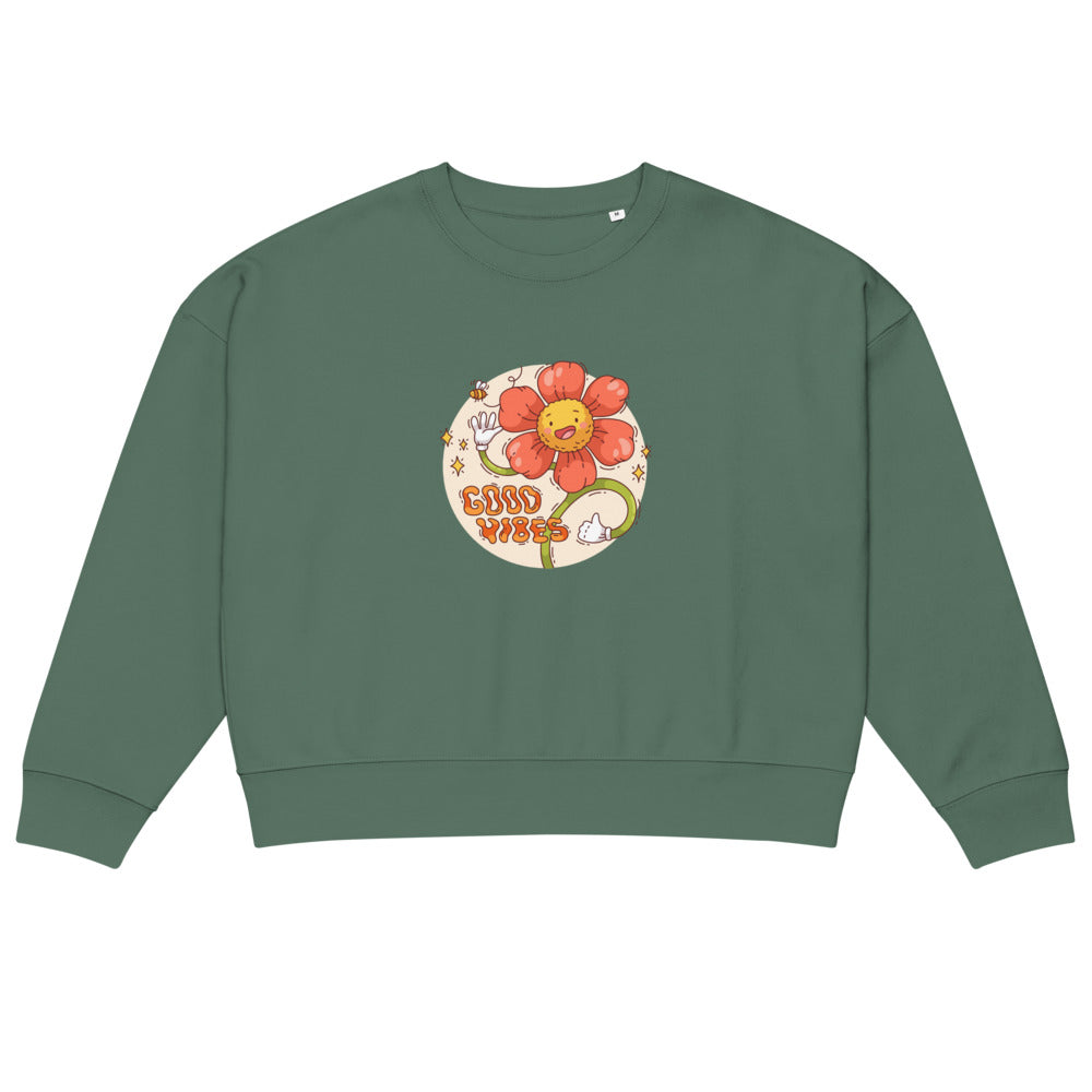 Good vides | Women's Organic Crew Neck Stella Alma Sweatshirt | Stanley/Stella SASW036