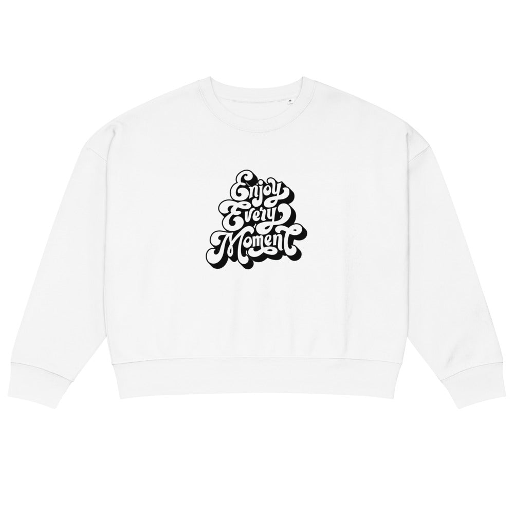 Enjoy every moments white | Women's Organic Crew Neck Stella Alma Sweatshirt | Stanley/Stella SASW036