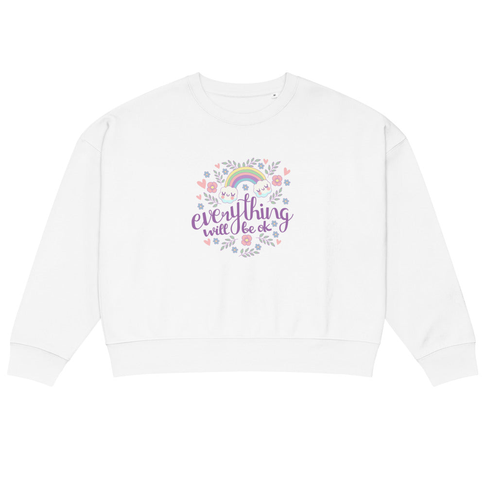 Rainbow - Everything will be ok | Women's Organic Crew Neck Stella Alma Sweatshirt | Stanley/Stella SASW036