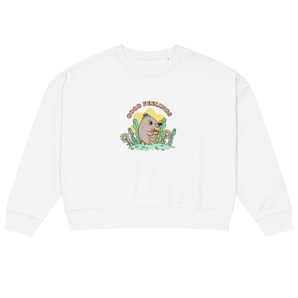 Good feelings | Women's Organic Crew Neck Stella Alma Sweatshirt | Stanley/Stella SASW036