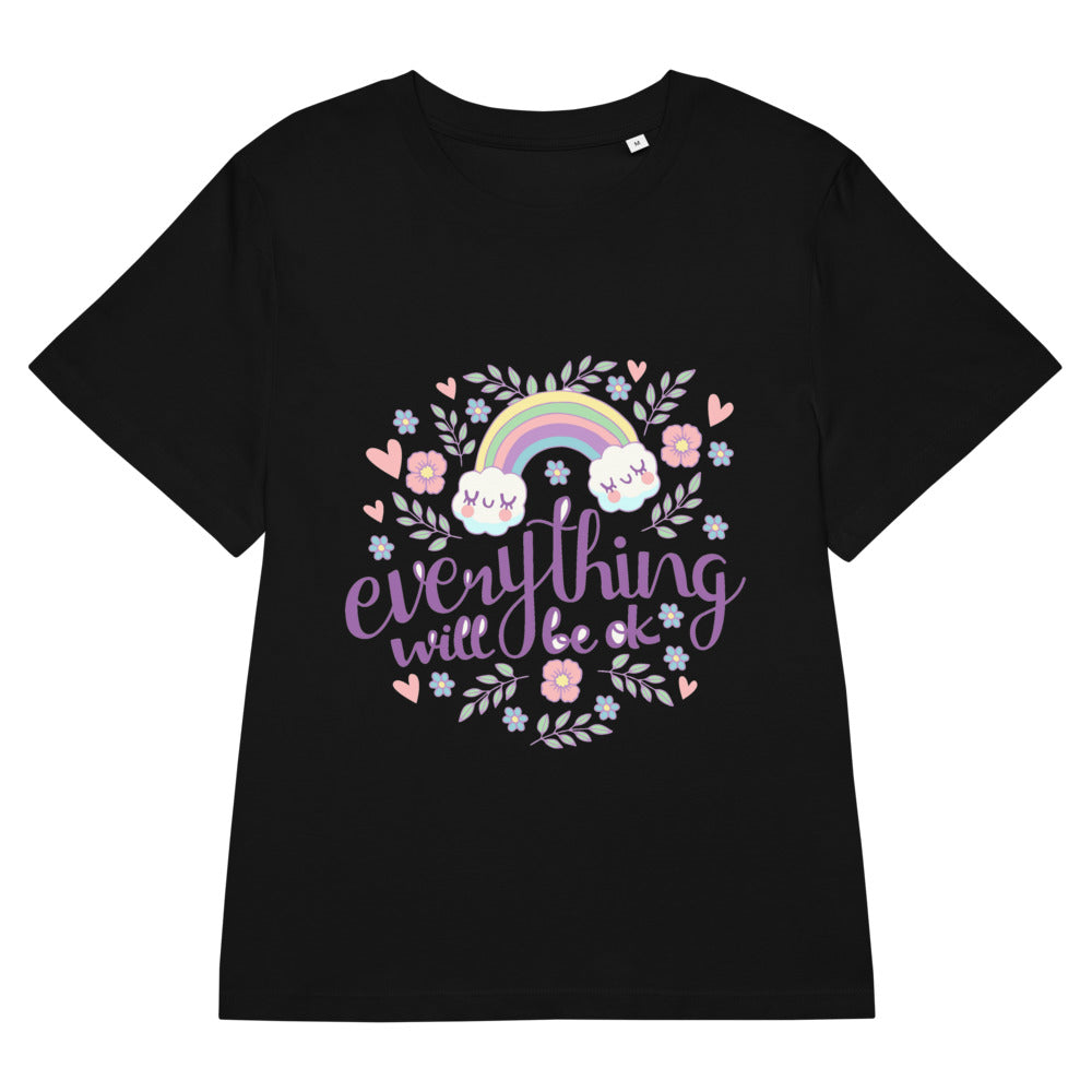Rainbow - Everything will be ok | Women's Organic Ribbed Neck Stella Muser T-Shirt | Stanley/Stella SATW002