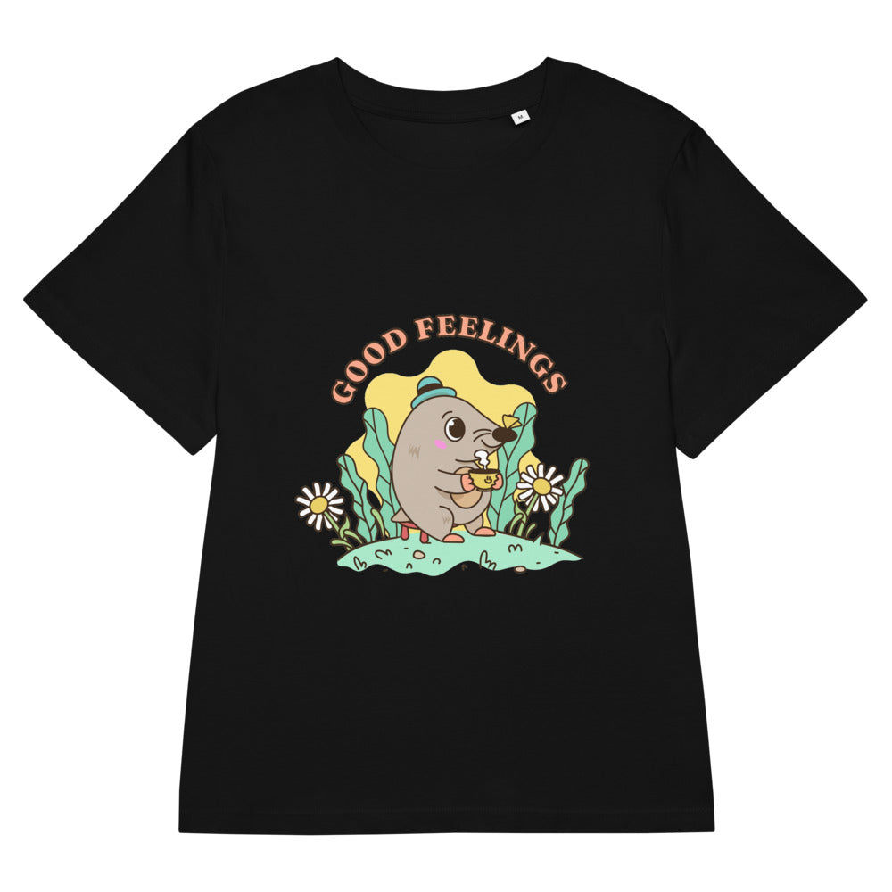 Good feelings | Women's Organic Ribbed Neck Stella Muser T-Shirt | Stanley/Stella SATW002