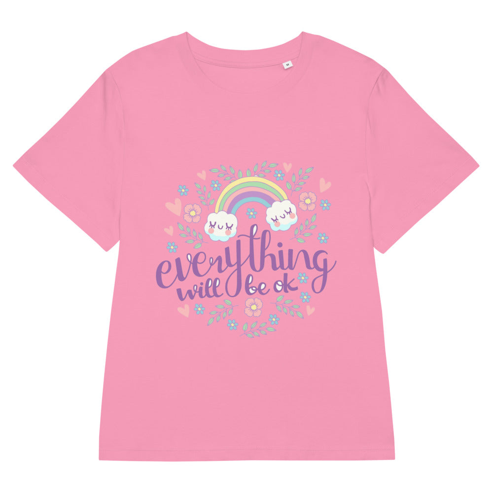 Rainbow - Everything will be ok | Women's Organic Ribbed Neck Stella Muser T-Shirt | Stanley/Stella SATW002