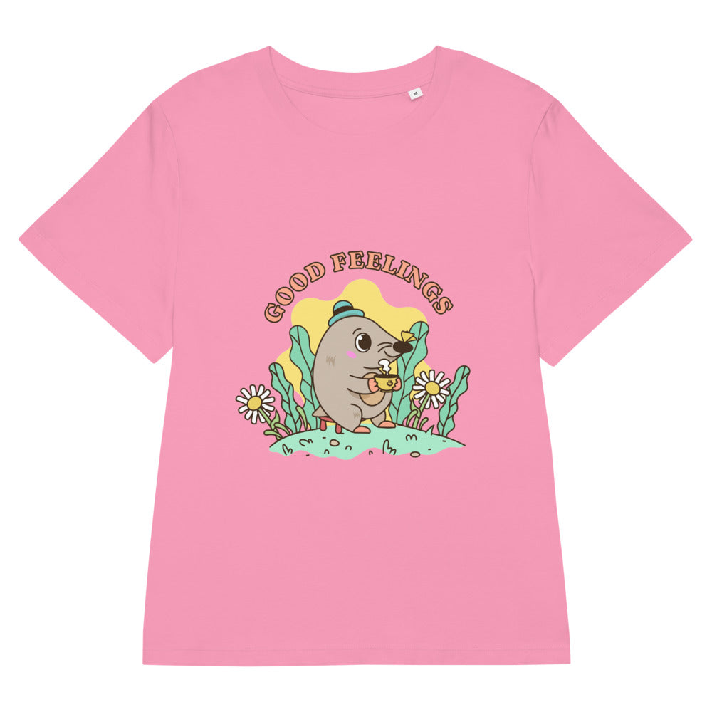 Good feelings | Women's Organic Ribbed Neck Stella Muser T-Shirt | Stanley/Stella SATW002