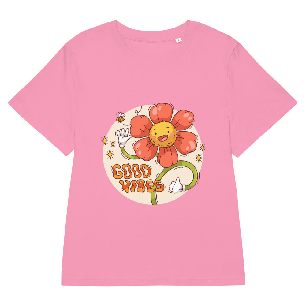 Good vides | Women's Organic Ribbed Neck Stella Muser T-Shirt | Stanley/Stella SATW002
