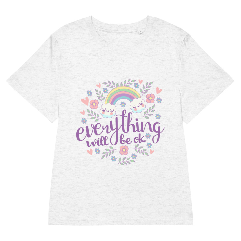 Rainbow - Everything will be ok | Women's Organic Ribbed Neck Stella Muser T-Shirt | Stanley/Stella SATW002