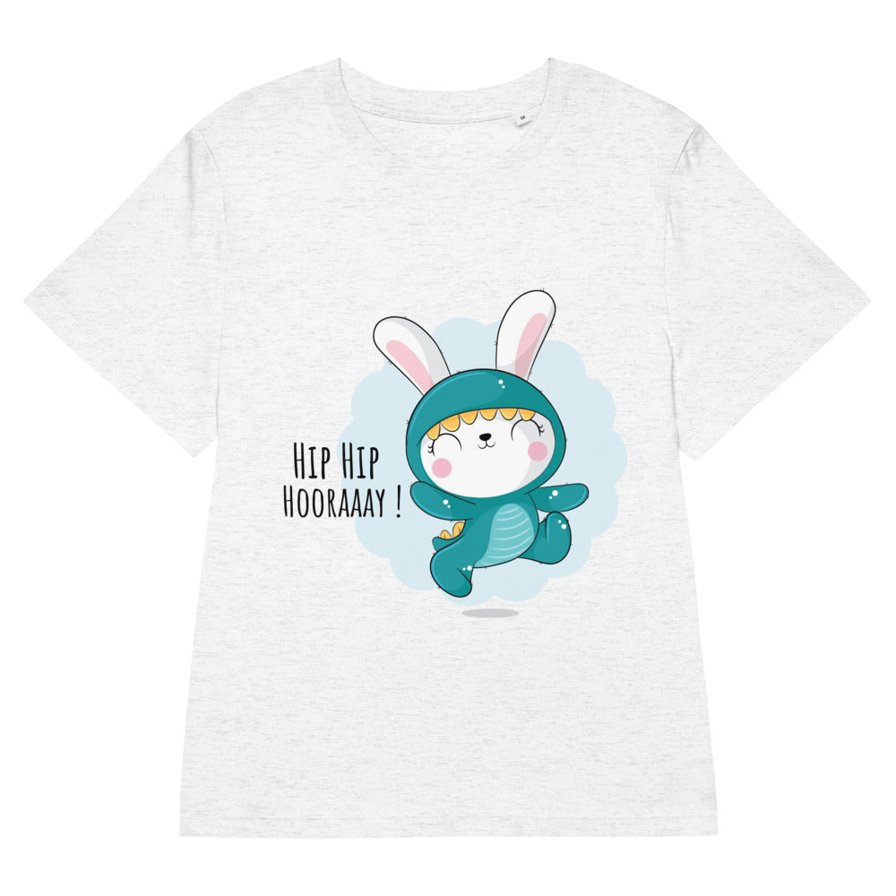 Green rabbit - HIP HIP HOORAAAY | Women's Organic Ribbed Neck Stella Muser T-Shirt | Stanley/Stella SATW002
