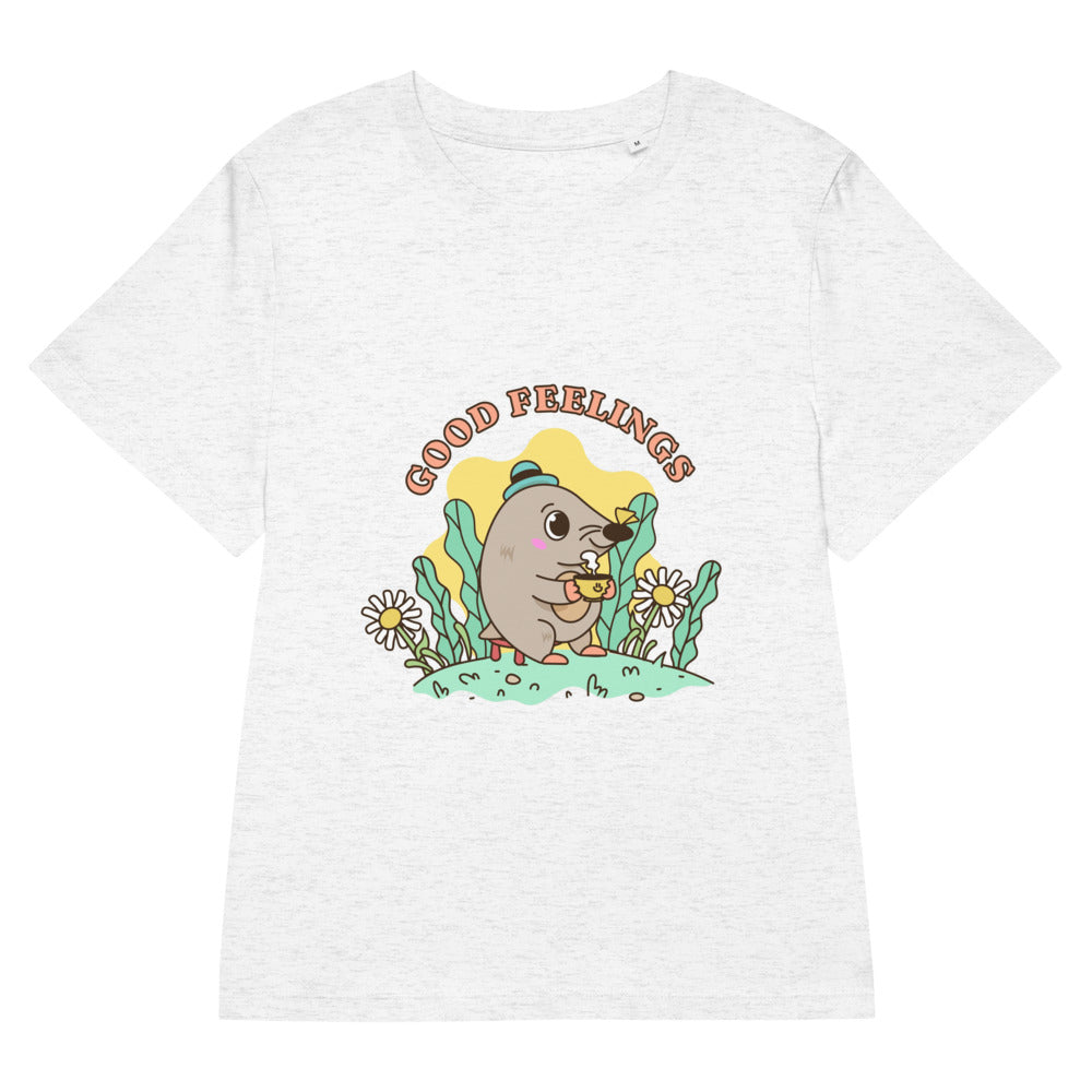 Good feelings | Women's Organic Ribbed Neck Stella Muser T-Shirt | Stanley/Stella SATW002