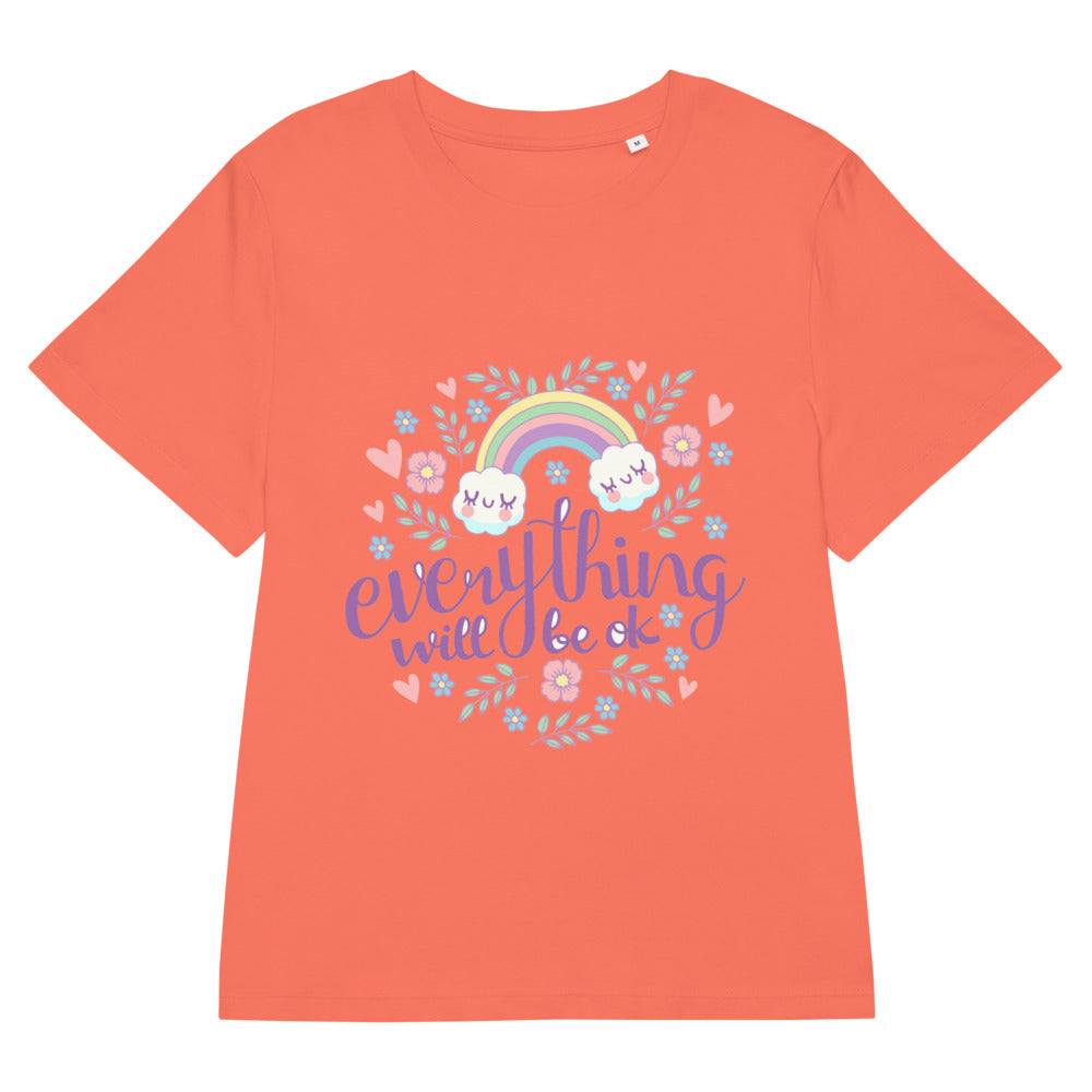 Rainbow - Everything will be ok | Women's Organic Ribbed Neck Stella Muser T-Shirt | Stanley/Stella SATW002