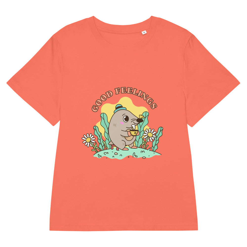 Good feelings | Women's Organic Ribbed Neck Stella Muser T-Shirt | Stanley/Stella SATW002
