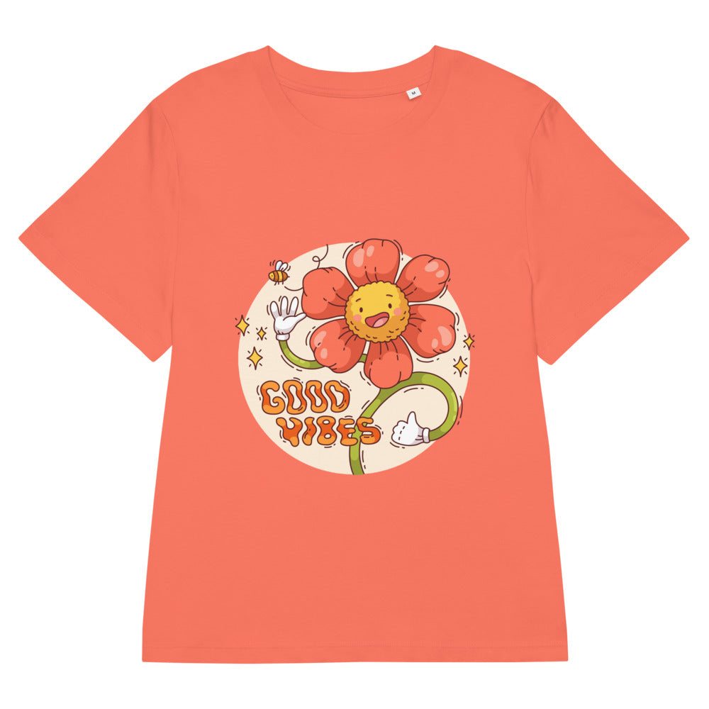 Good vides | Women's Organic Ribbed Neck Stella Muser T-Shirt | Stanley/Stella SATW002
