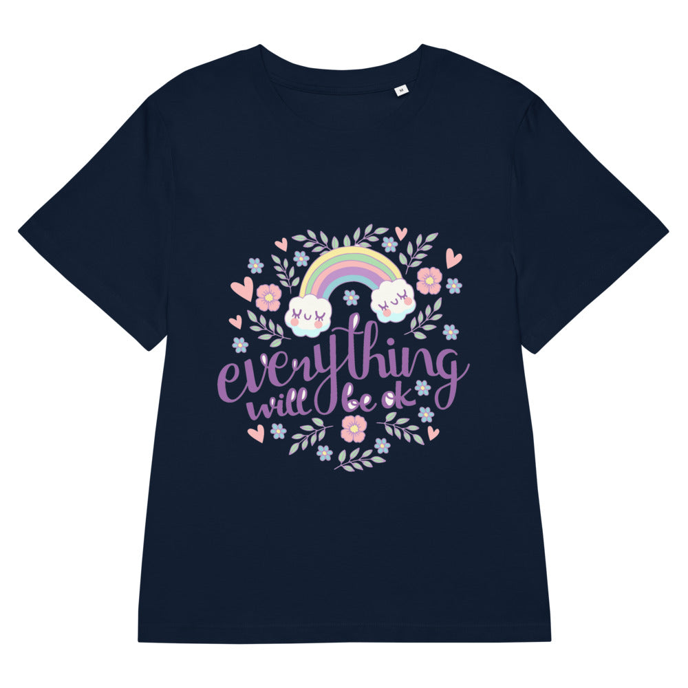 Rainbow - Everything will be ok | Women's Organic Ribbed Neck Stella Muser T-Shirt | Stanley/Stella SATW002