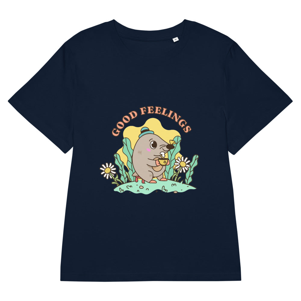 Good feelings | Women's Organic Ribbed Neck Stella Muser T-Shirt | Stanley/Stella SATW002