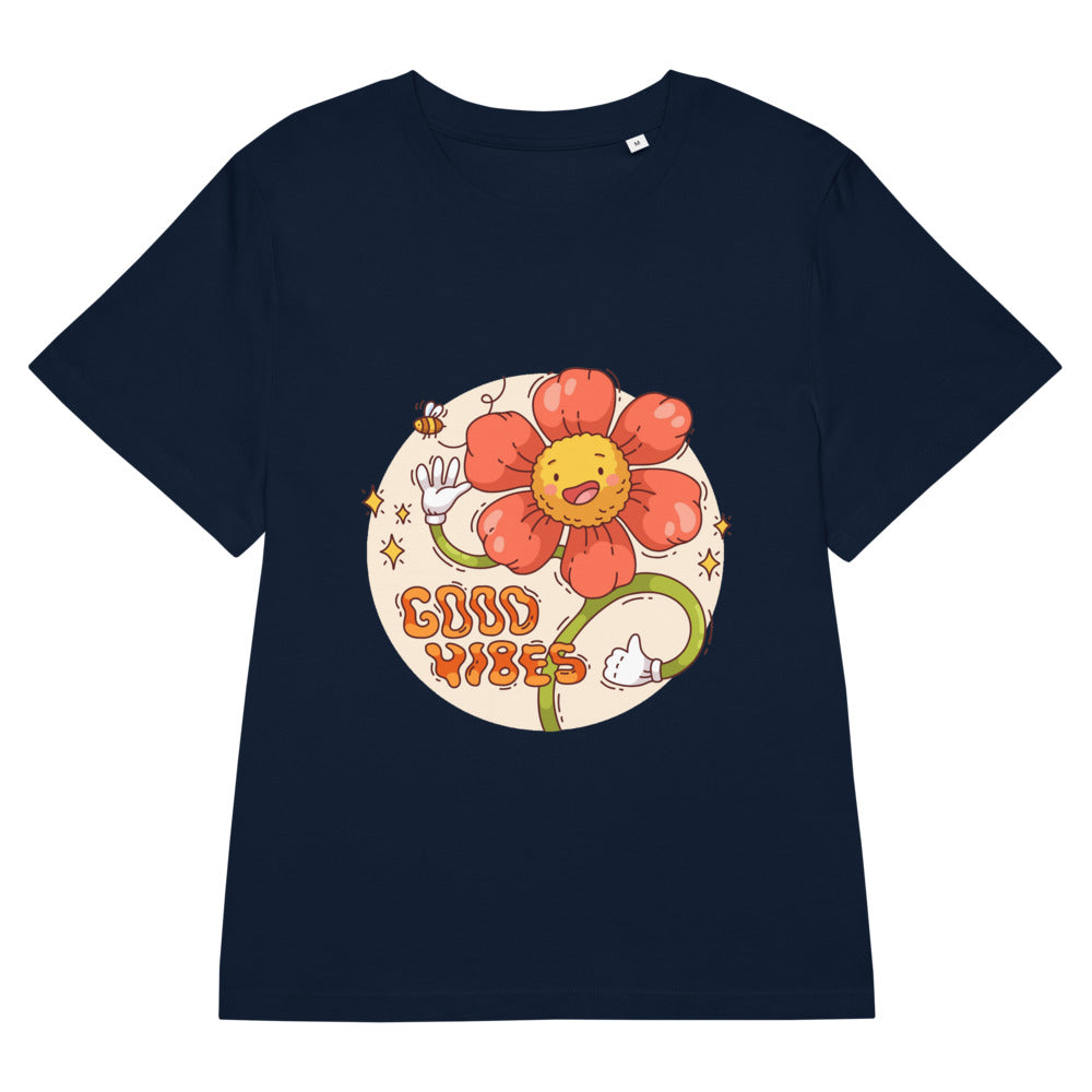 Good vides | Women's Organic Ribbed Neck Stella Muser T-Shirt | Stanley/Stella SATW002