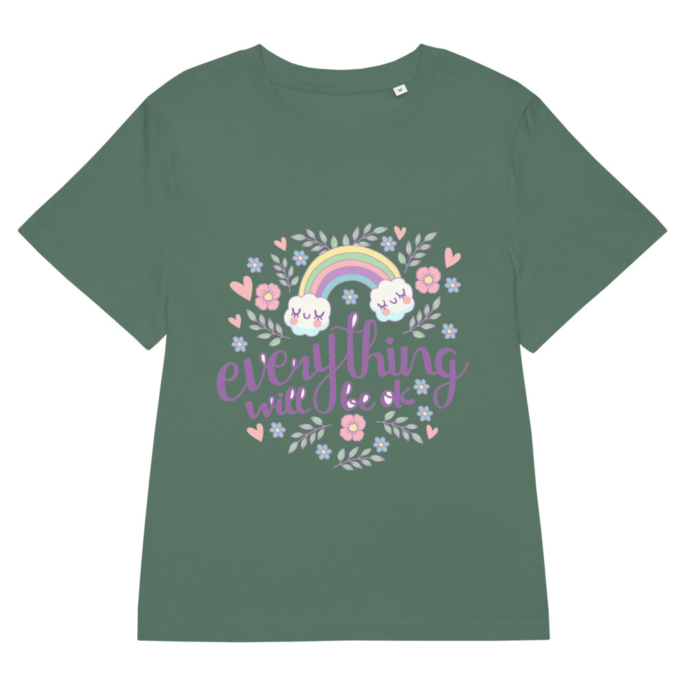 Rainbow - Everything will be ok | Women's Organic Ribbed Neck Stella Muser T-Shirt | Stanley/Stella SATW002