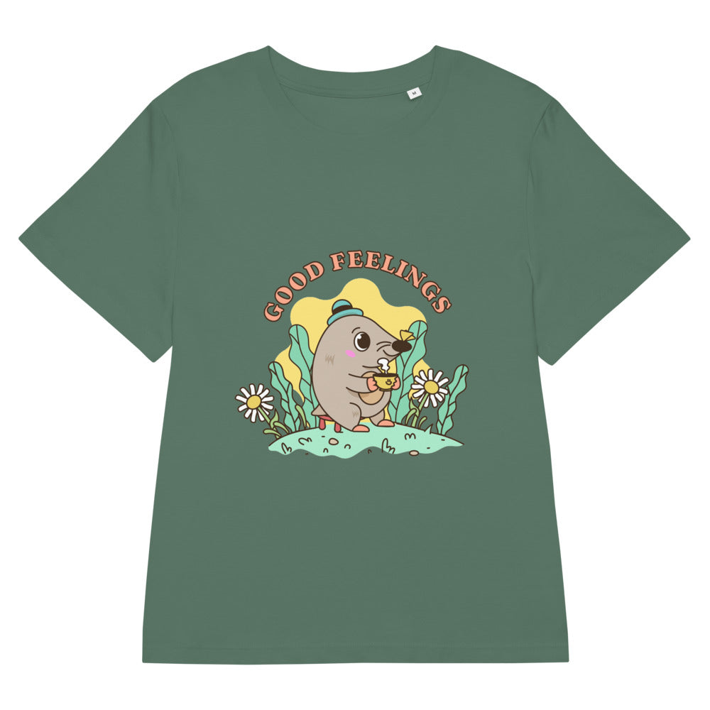 Good feelings | Women's Organic Ribbed Neck Stella Muser T-Shirt | Stanley/Stella SATW002