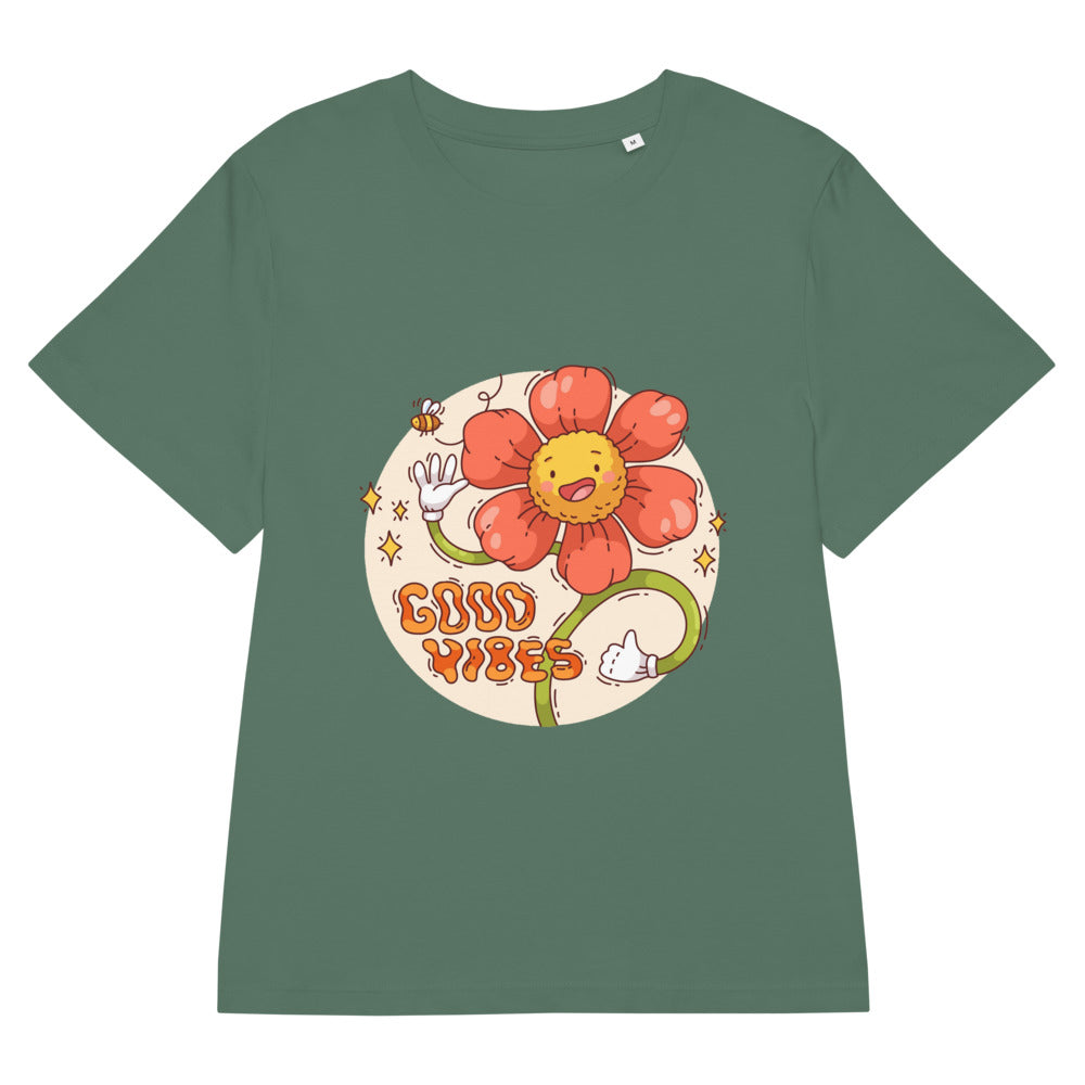 Good vides | Women's Organic Ribbed Neck Stella Muser T-Shirt | Stanley/Stella SATW002