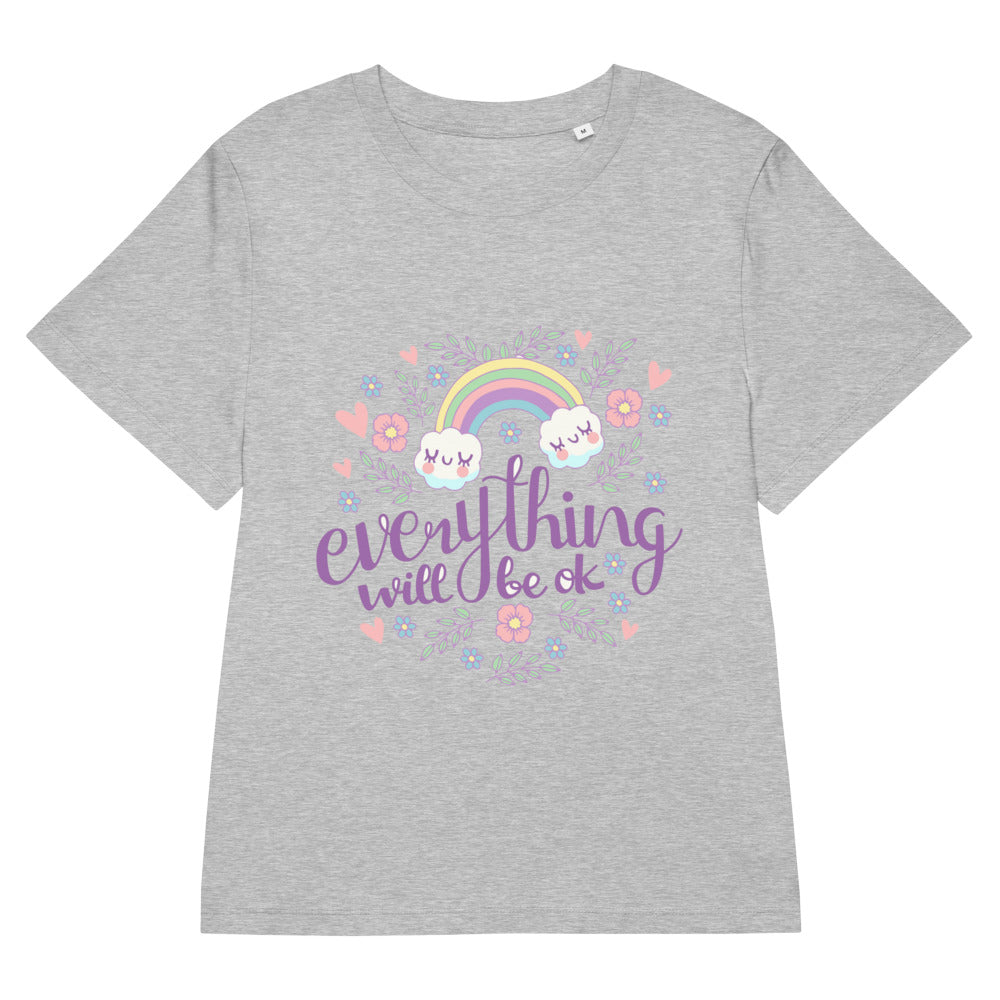 Rainbow - Everything will be ok | Women's Organic Ribbed Neck Stella Muser T-Shirt | Stanley/Stella SATW002