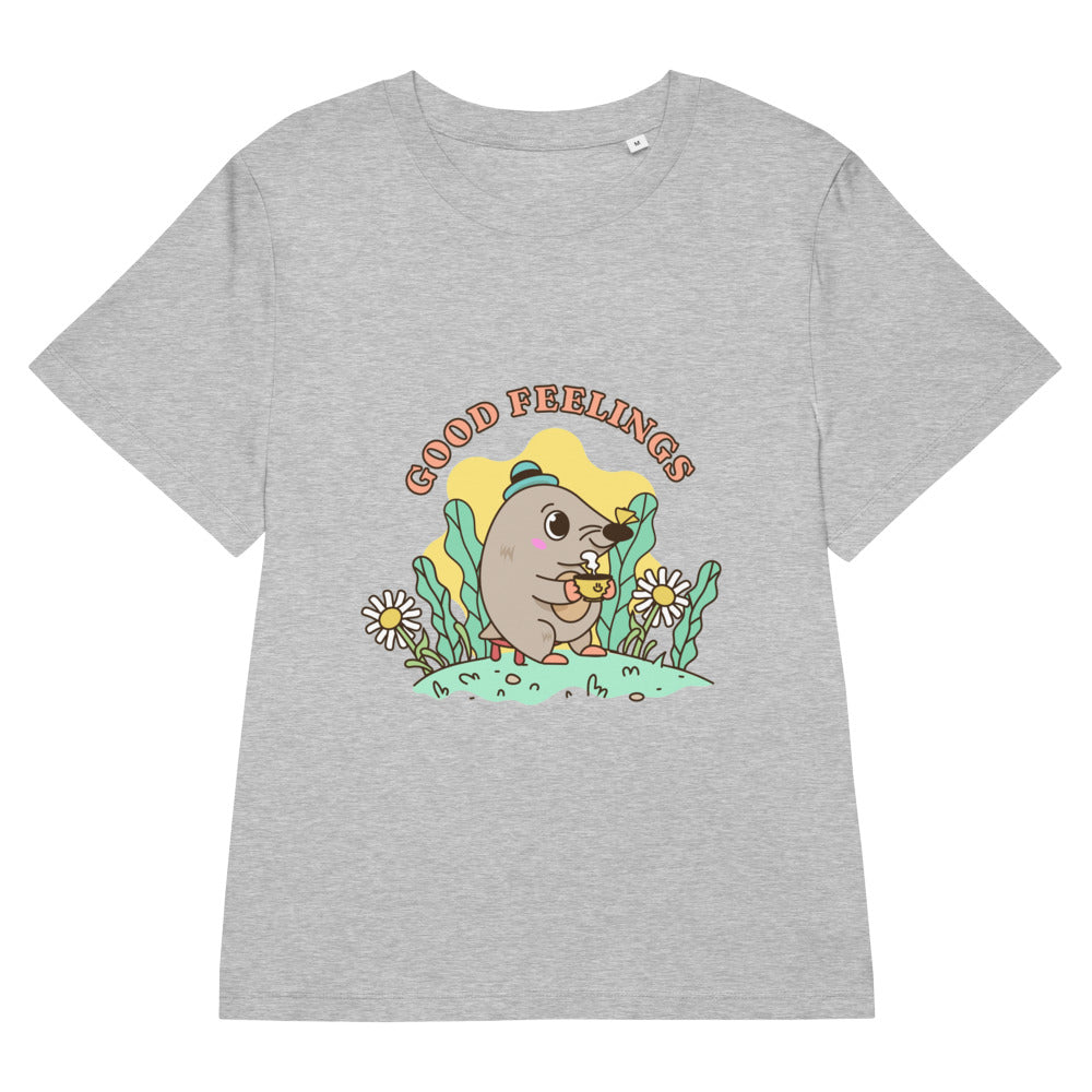 Good feelings | Women's Organic Ribbed Neck Stella Muser T-Shirt | Stanley/Stella SATW002