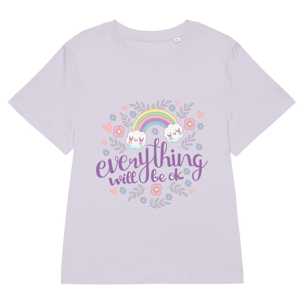 Rainbow - Everything will be ok | Women's Organic Ribbed Neck Stella Muser T-Shirt | Stanley/Stella SATW002