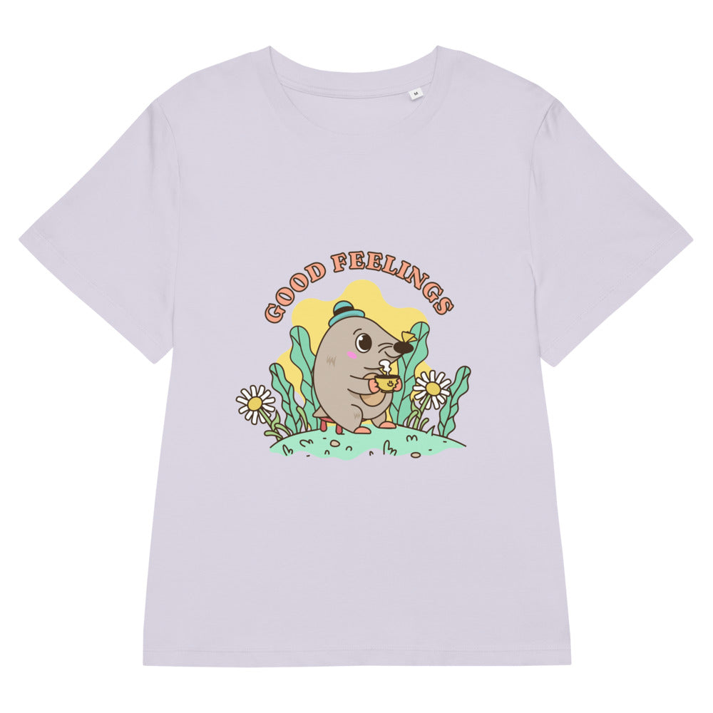 Good feelings | Women's Organic Ribbed Neck Stella Muser T-Shirt | Stanley/Stella SATW002