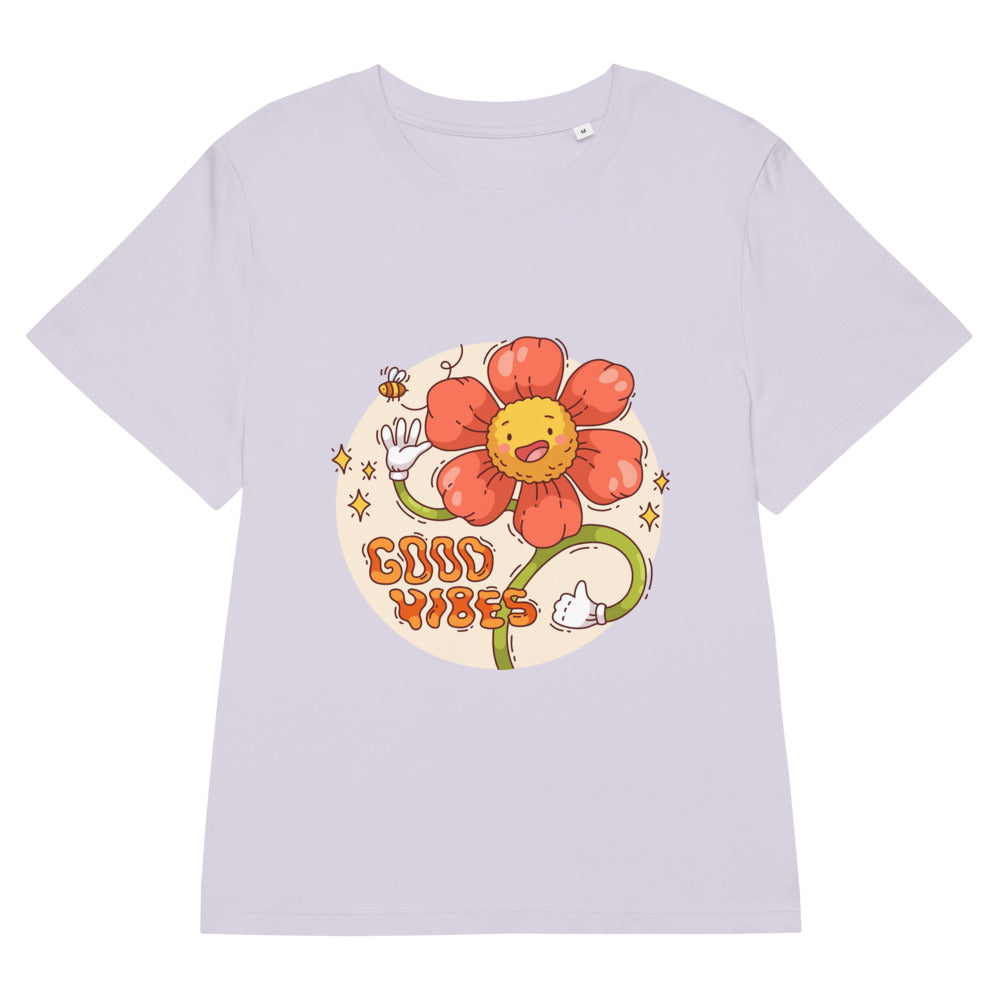 Good vides | Women's Organic Ribbed Neck Stella Muser T-Shirt | Stanley/Stella SATW002
